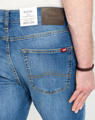 Męskie Spodnie Jeansowe Mustang Style Tramper Tapered Denim Blue 1018016 5000 623