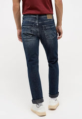 Męskie Spodnie Jeansowe Mustang Style Washington Straight Denim Blue 1014704 5000 882