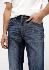 Męskie Spodnie Jeansowe Mustang Style Washington Straight Denim Blue 1014705 5000 982