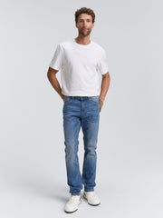 Męskie Spodnie Jeansowe Tom Tailor Josh Used Mid Stone Blue Denim Regular Slim Fit 1007860 10119