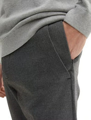 Męskie Spodnie Materiałowe Tom Tailor Jersey Slim Chino Black White Birds Eye 1044853 35951