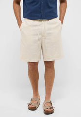 Męskie Szorty Mustang Style Linen Jogger Shorts Ecru 1016459 2014