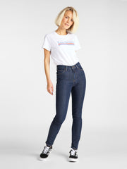 Damskie Spodnie Lee Ivy Super Skinny High Dark Hunt L32EMOHW 112107429