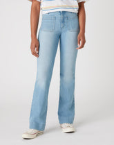 SPODNIE DAMSKIE WRANGLER FLARE CLEAR BLUE W233ZH280 112127861