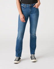 SPODNIE DAMSKIE WRANGLER STRAIGHT AIR BLUE W28TJX17T 112128503