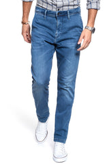 Męskie Spodnie Materiałowe Mustang Realx Chino Denim Blue 1008081 5000 582