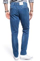 Męskie Spodnie Materiałowe Mustang Realx Chino Denim Blue 1008081 5000 582