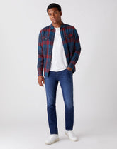 Spodnie Męskie Wrangler Texas Slim Velvery Blue W12SAO91Y 112126501