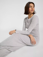 SUKIENKA MATERIAŁOWA LEE CREW NECK MAXI DRESS GREY HEATHER 112371663