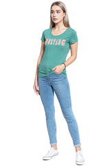 T-SHIRT DAMSKI MUSTANG ALEXIA C PRINT DEEP SEA 1009641 6318