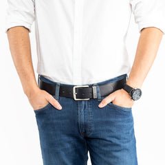 Męski Pasek Skórzany Klasyczny Tom Tailor 40 mm Czarny TM0181L451/790