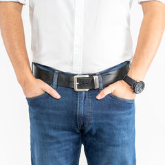 Męski Pasek Skórzany Klasyczny Skóra Tom Tailor Tg1008r15/791 40mm Gürtel Black