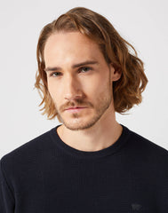 Wragler Crewneck Sweater Męski Sweter Ciepły Elegancki Black 112350515 W8F0011936