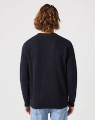 Wragler Crewneck Sweater Męski Sweter Ciepły Elegancki Black 112350515 W8F0011936