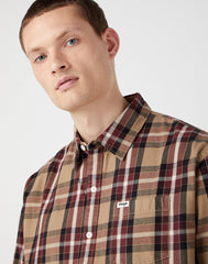 Wrangler 1 Pkt Shirt Męska Koszula W Krate Z Długim Rękawem Krata Lead Grey W5d61em24