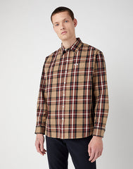 Wrangler 1 Pkt Shirt Męska Koszula W Krate Z Długim Rękawem Krata Lead Grey W5d61em24