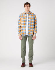 Wrangler 1 Pocket Shirt Męska Koszula z Długim Rękawem w Kratę Captains Blue W5A2B384Z