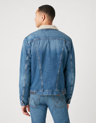 WRANGLER 124MJ SHERPA MĘSKA KURTKA JEANSOWA LOGO 3 YEARS W4MSUG10K 112129150