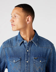 Wrangler 27MW 1year Męska Koszula Jeansowa Jeans W5MSLW924 112130248