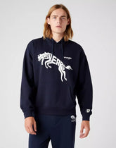 Wrangler 75th Anni Męska Bluza Z Kapturem Logo Hoodie Dark Sapphire W645HTB08 112146182