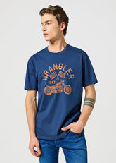 Męska Koszulka T-shirt Wrangler Americana Tee Navy 112357436 W70P011976