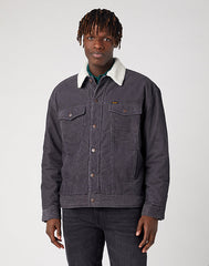 Wrangler Antifit Sherpa Męska Kurtka Sztruksowa Faded Black W441WLXV6