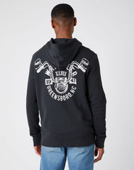 WRANGLER BIKER HOODIE MĘSKA BLUZA Z KAPTUREM FADED BLACK W6F4HAXV6 112141477
