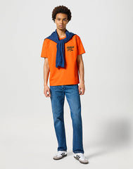 Męska Koszulka T-shirt Wrangler Casey Graphic Tee Red Orange 112357364 W7U4012210