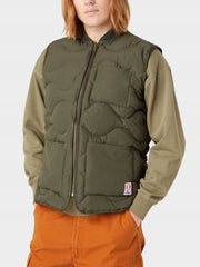 Wrangler Casey Jones Quilted Męska Kamizelka Bezrękawnik Vest Green Militare W4G2VGG40 112324208