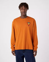 Wrangler Chest Logo Tee Męski Longsleeve Koszulka Z Długim Rękawem Nutmeg Brown W7BKEEH02 112321458