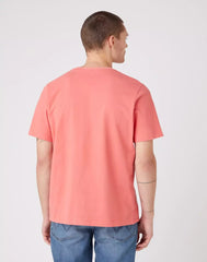 Wrangler Collegiate Tee Męski T-Shirt Nadruk Logo Spiced Coral W7E0EJX6Y 112146307