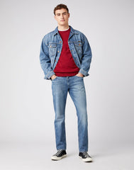 Męski Sweter Klasyczny Wrangler Crew Knit Biking Red W8A02PX2G 112141656