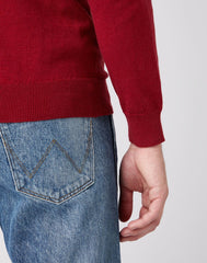 Męski Sweter Klasyczny Wrangler Crew Knit Biking Red W8A02PX2G 112141656