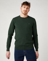 Męski Sweter Klasyczny Wrangler Crew Knit Deep Forest W8A02PG08 112141655