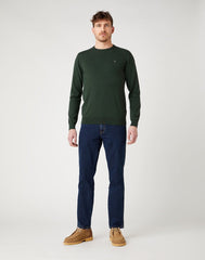 Męski Sweter Klasyczny Wrangler Crew Knit Deep Forest W8A02PG08 112141655