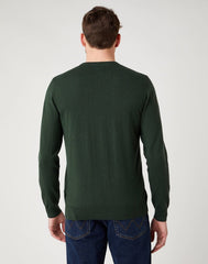 Męski Sweter Klasyczny Wrangler Crew Knit Deep Forest W8A02PG08 112141655