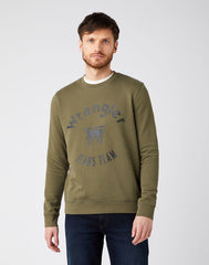 Wrangler Crew Sweat Męska Bluza Klasyczna Ivy Green W6M8HYXIX 112141493