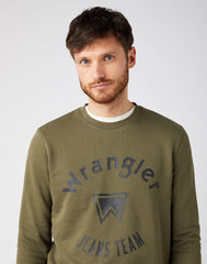 Wrangler Crew Sweat Męska Bluza Klasyczna Ivy Green W6M8HYXIX 112141493