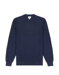 Wrangler Crewneck Knit Męski Sweter Elegancki Ciepły Logo Navy 112343109 W8A0018103