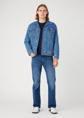 Wrangler Crewneck Knit Męski Sweter Elegancki Ciepły Logo Navy 112343109 W8A0018103