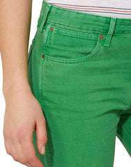 Wrangler Cropped Straight Damskie Spodnie Jeansowe Green W229DM121
