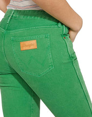 Wrangler Cropped Straight Damskie Spodnie Jeansowe Green W229DM121
