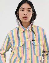 WRANGLER CUT OFF JACKET DAMSKA KURTKA JEANSOWA PASKI SUNNY STRIPES W417WN48K 112128795