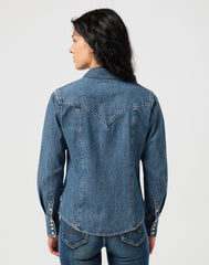 Damska Koszula Jeansowa Wrangler Exag Yoke Shirt Faded Blue 112356476