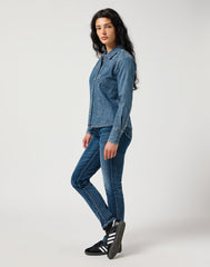 Damska Koszula Jeansowa Wrangler Exag Yoke Shirt Faded Blue 112356476