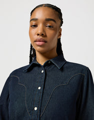 Damska Koszula Wrangler Slim Yoke Shirt Frosted Denim 112357525 W527018371