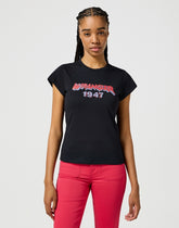 Damska Koszulka T-shirt Wrangler Shrunken Band Tee Black 112355289