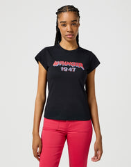 Damska Koszulka T-shirt Wrangler Shrunken Band Tee Black 112355289