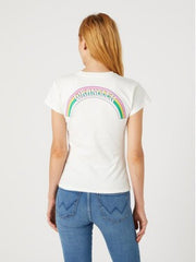 Damska Koszulka T-shirt Wrangler Shrunken Band Tee Worn White 112332013