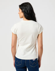 Damska Koszulka T-shirt Wrangler Shrunken Band Tee Worn White 112355334